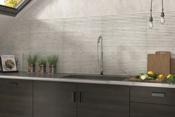 Incurve Fluted Marble 6x12 Semi-Glossy Ceramic Wall Structure Tile