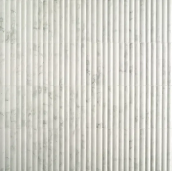 Incurve Fluted Marble 6x12 Semi-Glossy Ceramic Wall Structure Tile