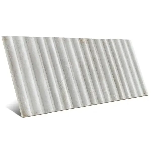 Incurve Fluted Mist White 6x12 Glossy Ceramic Wall Structure Tile