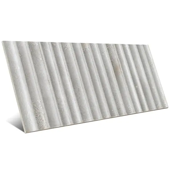 Incurve Fluted Mist White 6x12 Glossy Ceramic Wall Structure Tile