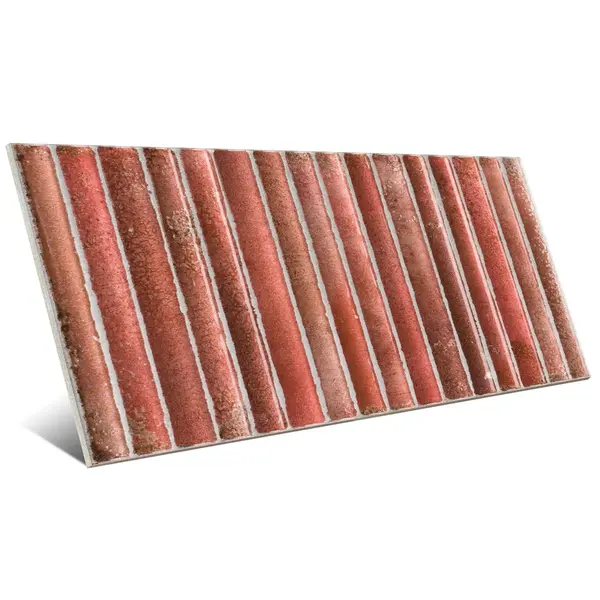 Incurve Fluted Red 6x12 Glossy Ceramic Wall Structure Tile