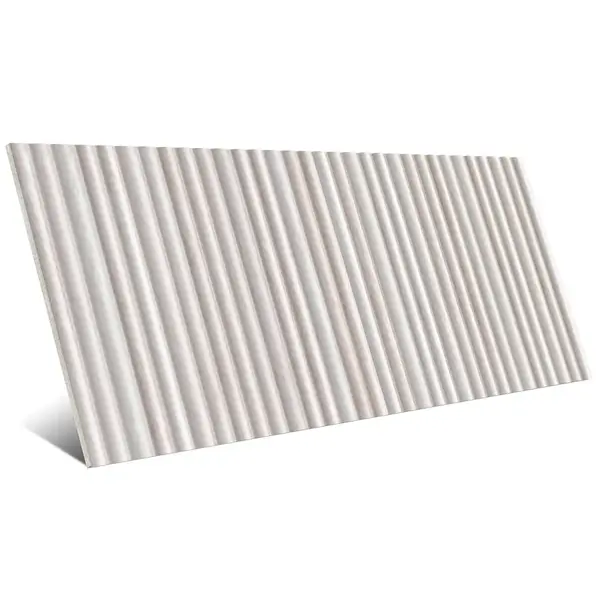 Incurve Fluted Linen White 6x12 Glossy Ceramic Wall Structure Tile