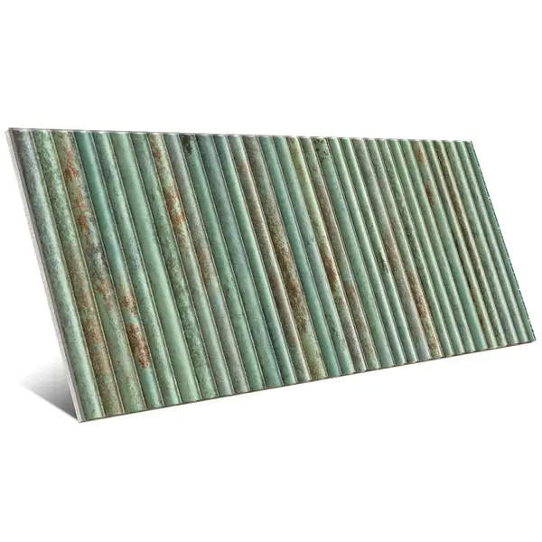 Incurve Fluted Teal 6x12 Glossy Ceramic Wall Structure Tile