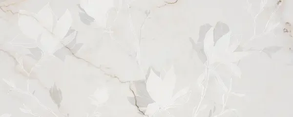 Liberte Ivory Fleur 24x30 Glossy 2-Elements Ceramic Wall Décor Tile (Set of 2 tiles, 12x30 each)