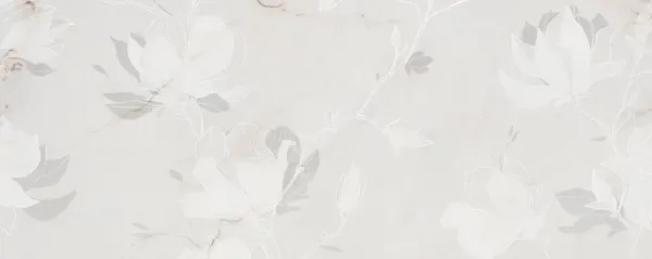 Liberte Ivory Fleur 24x30 Glossy 2-Elements Ceramic Wall Décor Tile (Set of 2 tiles, 12x30 each)