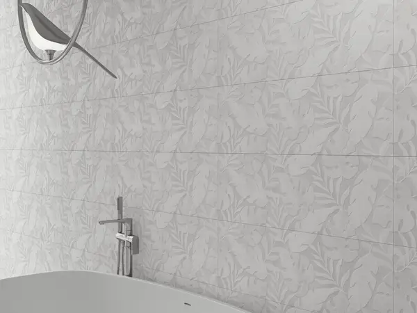 Metallic White 12x36 Matte Ceramic Structure 1 Wall Tile