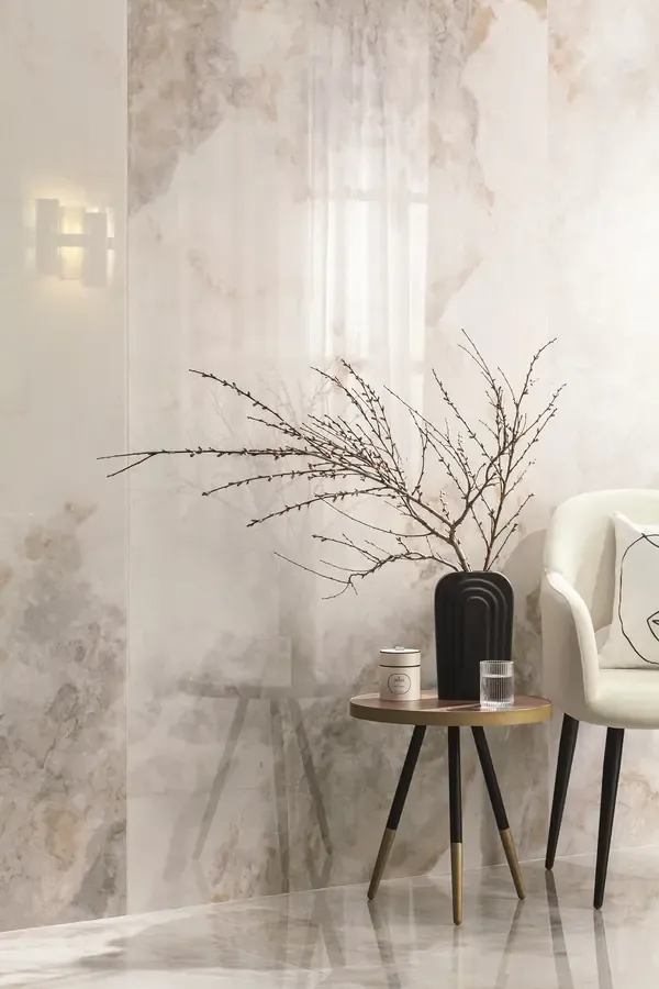 Onice Bianco 24x48 Polished Porcelain Tile