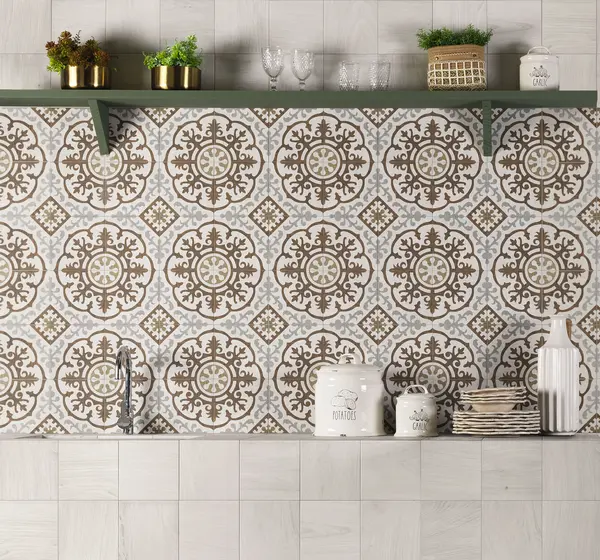 Patch Mix 8x8 Matte Porcelain Décor Tile "2"