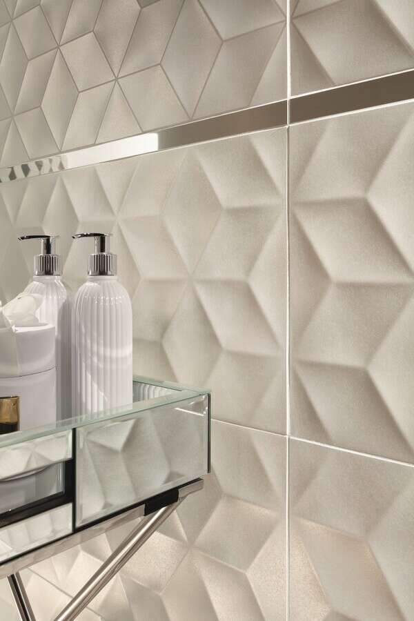 Perla White 12x30 Semi-Matte Ceramic Structure Décor Wall Tile