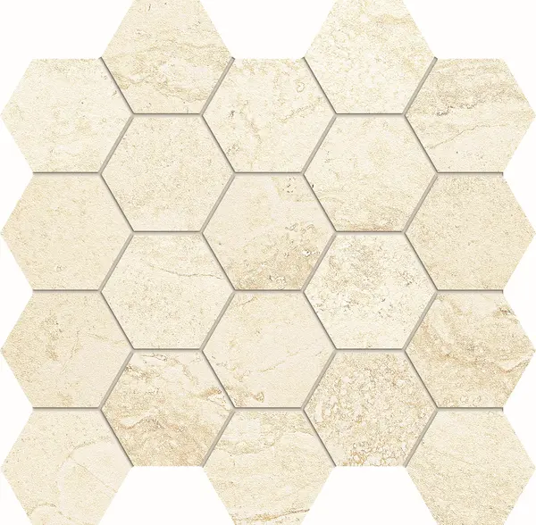 Pravia Natural 11x12 Matte Porcelain Floor & Wall Hexagon Mosaics