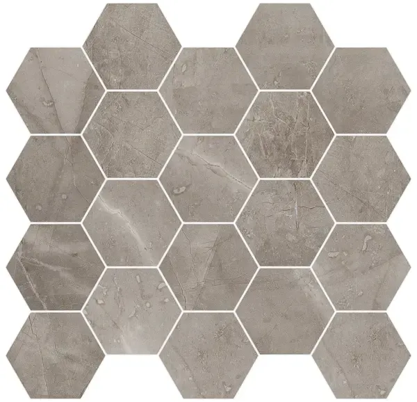 Remos Gray 11x12 Matte Hexagon Porcelain Floor & Wall  Mosaics