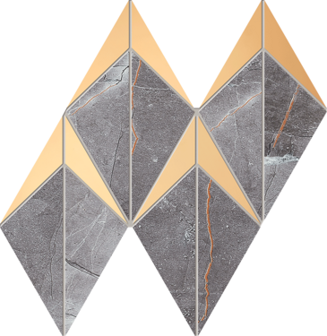 Brainstorm Sample - Brainstorm Graphite 8x9 Glossy with Copper Ceramic Wall Mosaic Tile