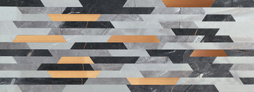 Brainstorm Sample - Brainstorm Gray 13x36 Glossy with Copper  Ceramic Décor Wall Tile