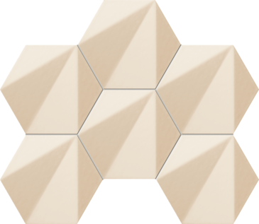 Chenille Sample Chenille beige hex Wall mosaic