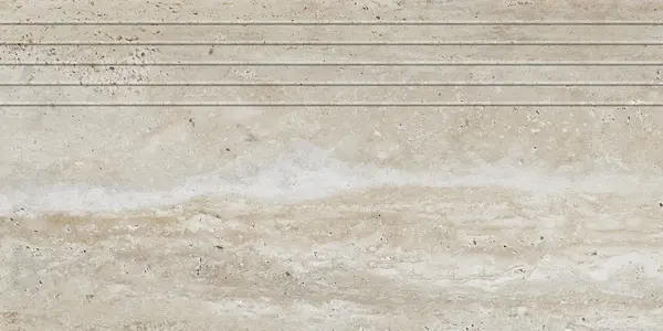 Travertino Sample - Travertino Beige 12x24 Matte Travertine Look Step Tread Porcelain Tile