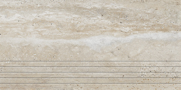 Travertino Sample - Travertino Beige 12x24 Matte Travertine Look Step Tread Porcelain Tile
