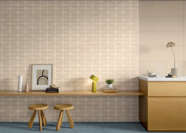 Sancio Beige 12x36 Matte Concrete Look Ceramic Wall Tile