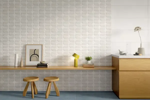 Sancio White 12x36 Matte Concrete Look Ceramic Structure 1 Wall Tile