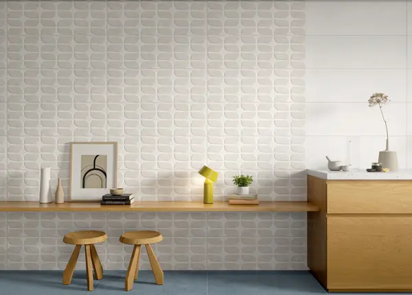 Sancio White 12x36 Matte Concrete Look Ceramic Wall Tile