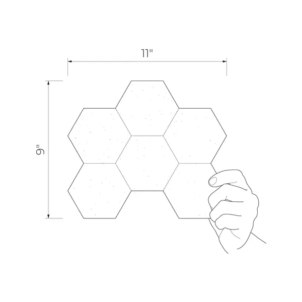 Sfumato hex Wall mosaic