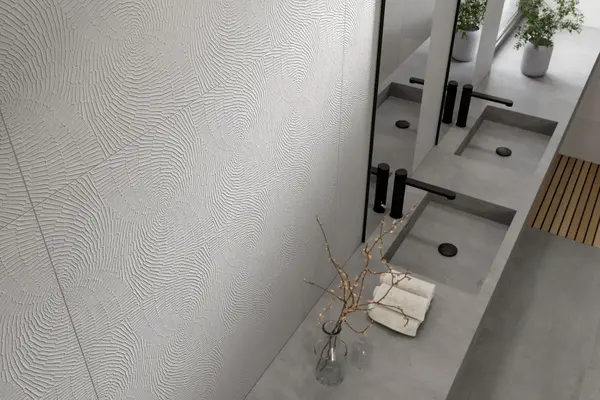 Torino White 12x36 Matte Ceramic Structure 2 Wall Tile