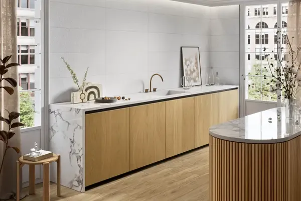 Torino White 12x36 Semi-Matte Ceramic Structure 1 Wall Tile