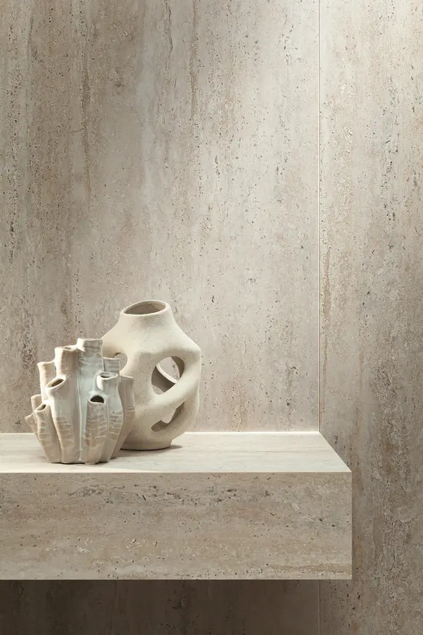 Travertino 13x13 Beige Matte/Brown Polished Travertine Look Porcelain Floor & Wall Baketweave Mosaics