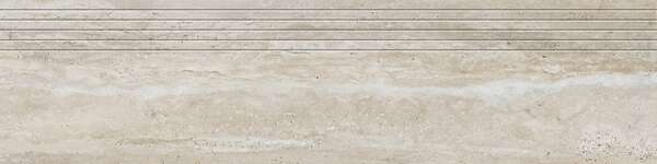 Travertino Beige 12x48 Matte Travertine Look Step Tread Porcelain Tile