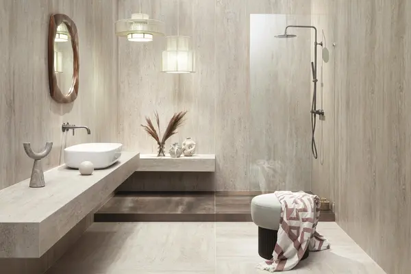 Travertino Beige 32x32 Matte Travertine Look Porcelain Tile