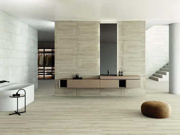 Sample - Venawood Almond 12x36 Matte Structure Ceramic Wall Tile - Element 2