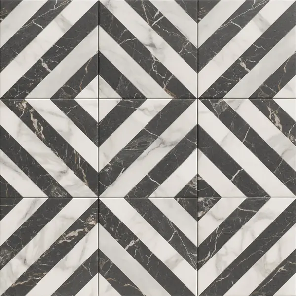 Versail Dark 8x8 Matte Porcelain Décor Tile 3