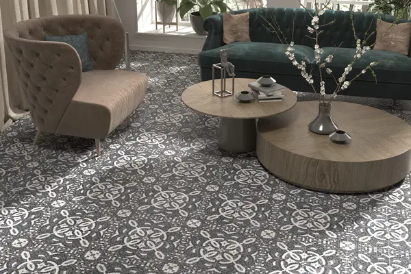 Versail Dark Gray 8x8 Matte Porcelain Décor Tile 7