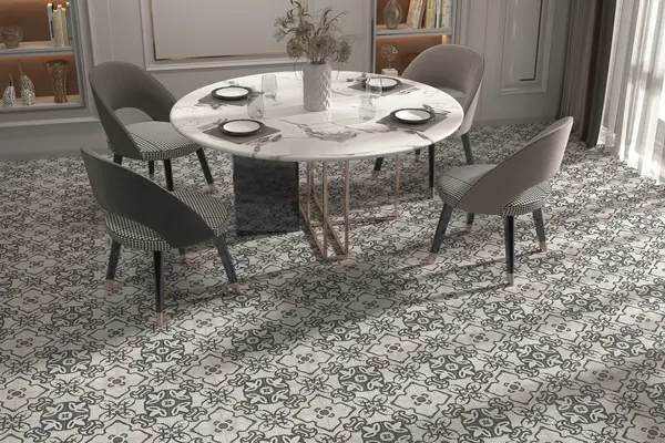 Versail Light Gray 8x8 Matte Porcelain Décor Tile 9