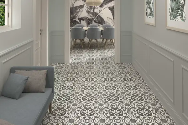 Versail  Warm Gray 8x8 Matte Porcelain Décor Tile 6