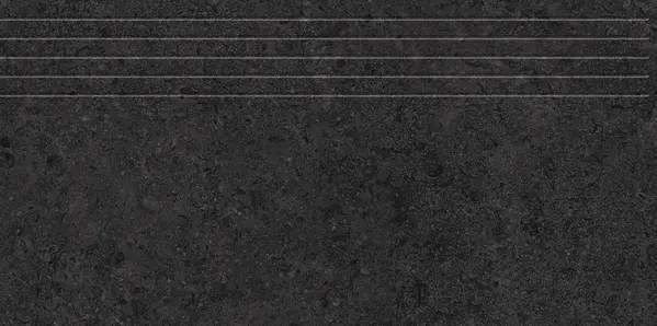 Zimba Black 12x24 Matte Stone Look Structure Step Tread Porcelain Tile