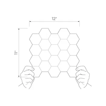 All in white Gray 11x12 Matte Ceramic Wall Hexagon Mosaic