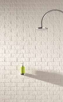 All in white White 3x9 Matte Ceramic Brick Wall Tile