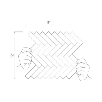 Bunkyo Ivory 12x11 Matte Floor & Wall Herringbone Mosaic