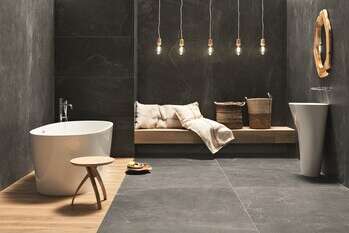 Grand Cave Graphite 24x24 Lappato Stone Look Porcelain Tile