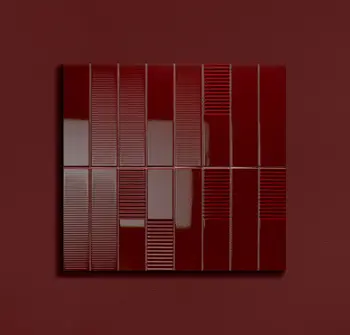 Groove Burgundy 3x12 Glossy Structure 2 Subway Wall Tile