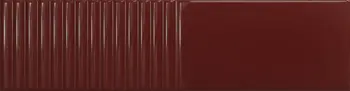 Groove Burgundy 3x12 Glossy Structure 2 Subway Wall Tile
