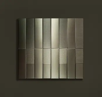 Groove Metallic 3x12 Semi - Matte Subway Wall Tile