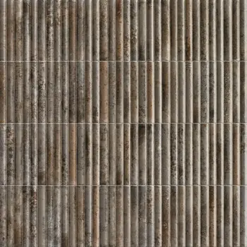 Incurve Fluted Caramel  6x12 Glossy Ceramic Wall Structure Tile