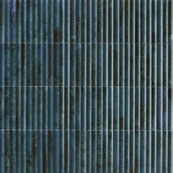 Incurve Fluted Dark Blue 6x12 Glossy Ceramic Wall Structure Tile