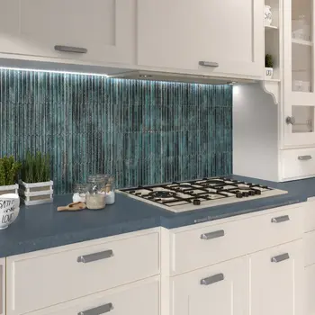 Incurve Fluted Dark Blue 6x12 Glossy Ceramic Wall Structure Tile