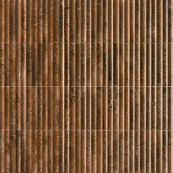 Incurve Fluted Rust 6x12 Glossy Ceramic Wall Structure Tile
