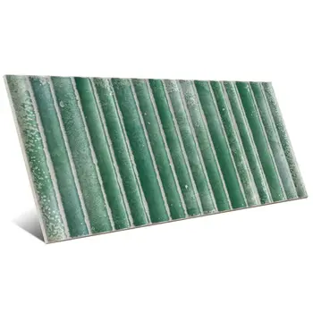 Incurve Fluted Turchese 6x12 Glossy Ceramic Wall Structure Tile