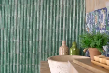 Incurve Fluted Turchese 6x12 Glossy Ceramic Wall Structure Tile