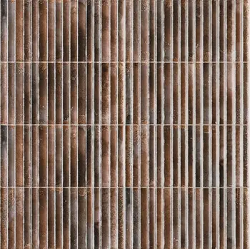 Incurve Fluted Brown 6x12 Glossy Ceramic Wall Structure Tile