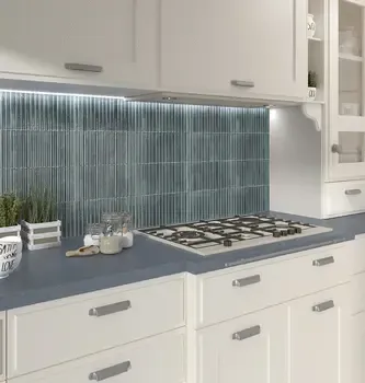 Incurve Fluted Green 6x12 Glossy Ceramic Wall Structure Tile